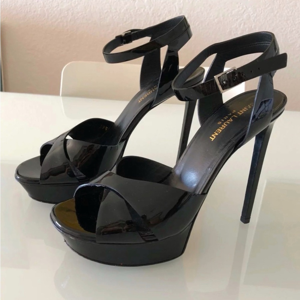 YSL Black Patent Leather High Heels Size39